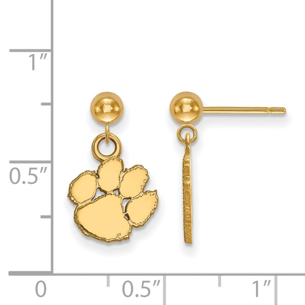 14ky Clemson University Earrings Dangle Ball