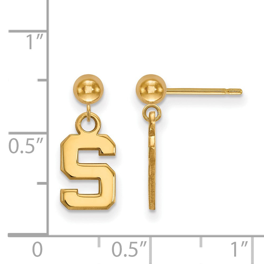 14ky Michigan State University Earrings Dangle Ball