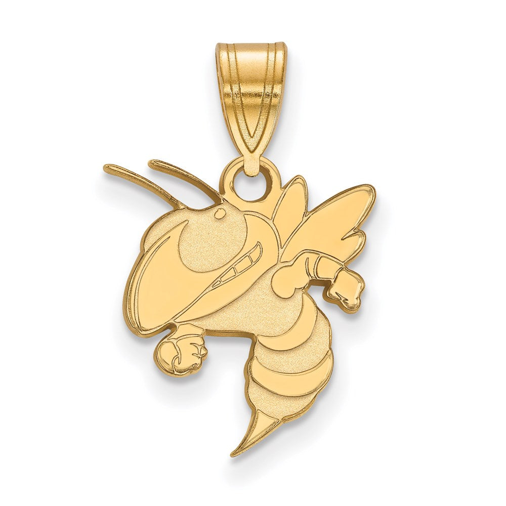 Sterling Silver Gold-plated LogoArt Georgia Institute of Technology Yellow Jacket Medium Pendant