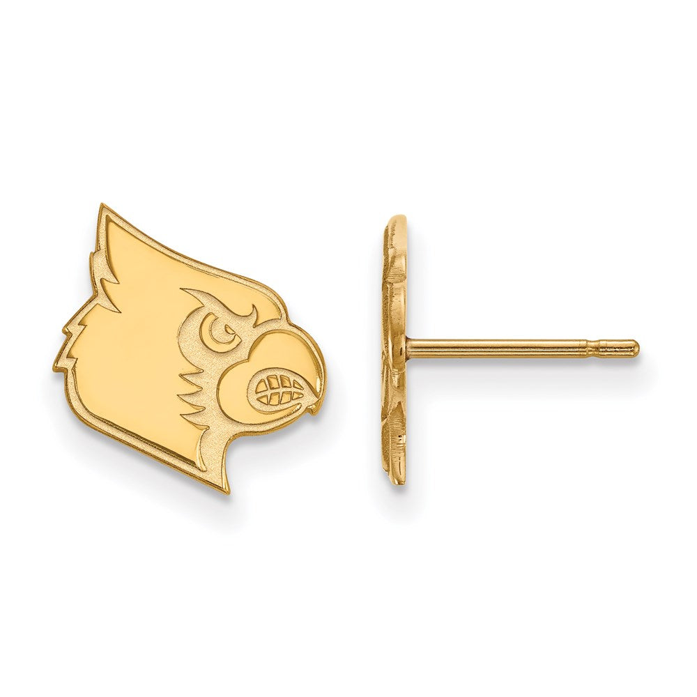 Sterling Silver Gold-plated University of Louisville Cardinal Small Post  Earrings
