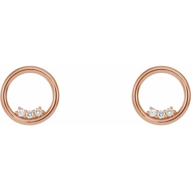 14K Rose 1/6 CTW Diamond Circle Earrings 2