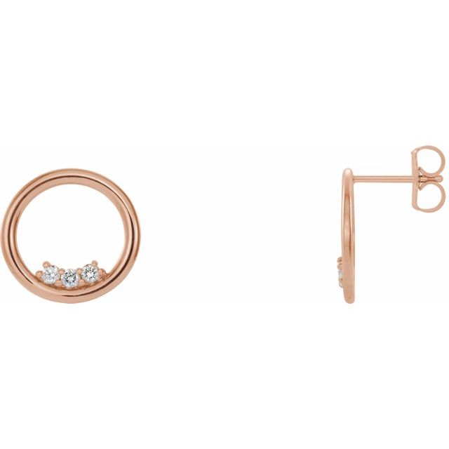 14K Rose 1/6 CTW Diamond Circle Earrings 1