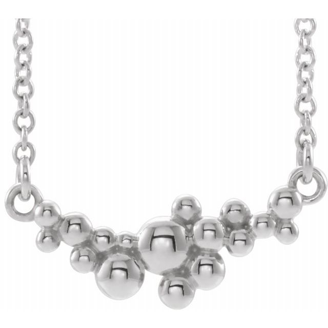 Sterling Silver Scattered Bead 18" Necklace 1