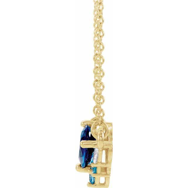 14K Yellow Multi-Gemstone & .06 CTW Diamond 18" Necklace 2