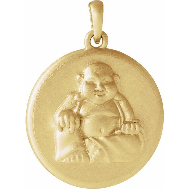 14K Yellow Gold Buddha Pendant