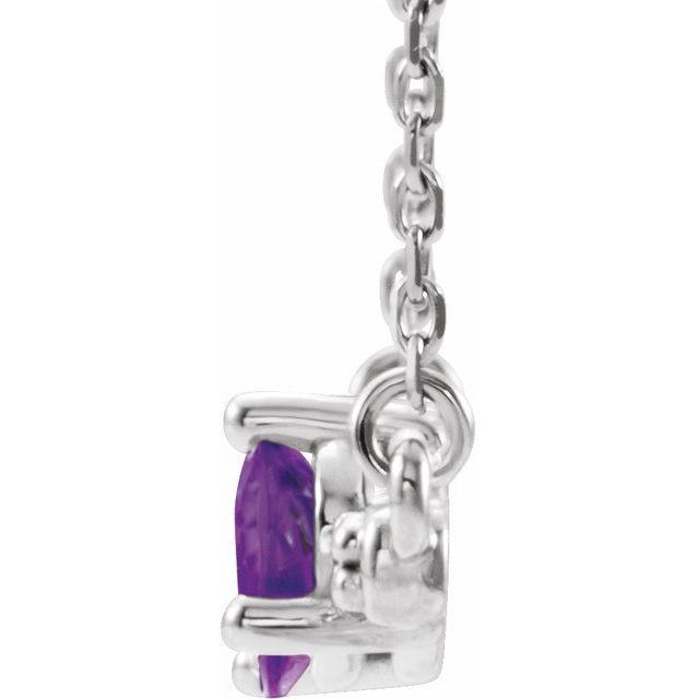 14K White Amethyst & 1/10 CTW Diamond 18" Necklace 2