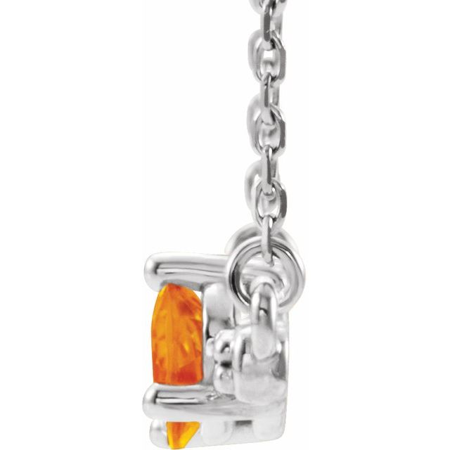 14K White Citrine & 1/10 CTW Diamond 18" Necklace 2