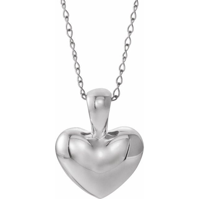 Sterling Silver Youth Heart 15" Necklace 1