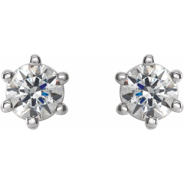 14K White 4 mm I3 1/2 CTW Diamond 6-Prong Wire Basket Earrings 2