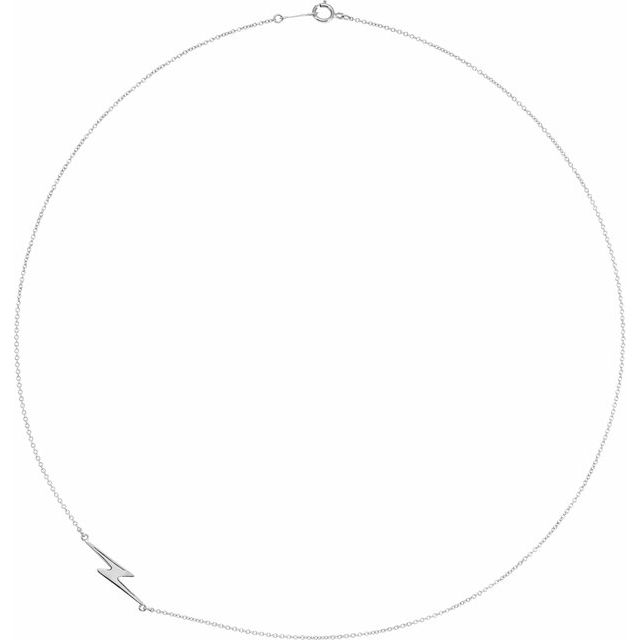 Sterling Silver Lightning Bolt 18" Necklace 2