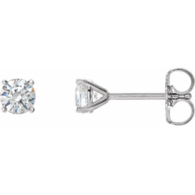 14K White 3/4 CTW Diamond 4-Prong Cocktail-Style Earrings 1
