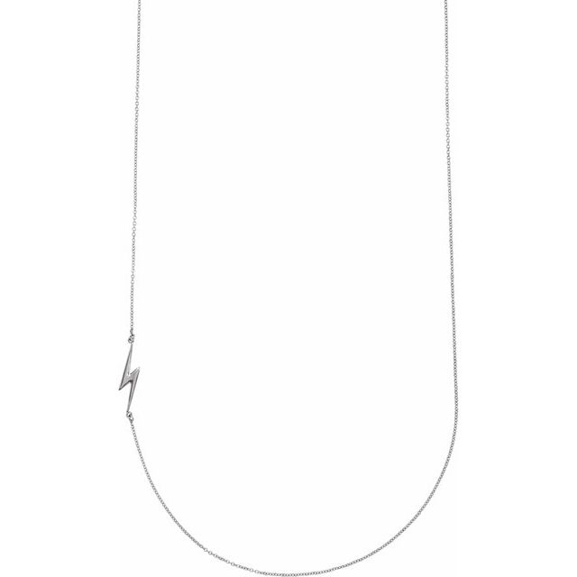 Sterling Silver Lightning Bolt 18" Necklace 1