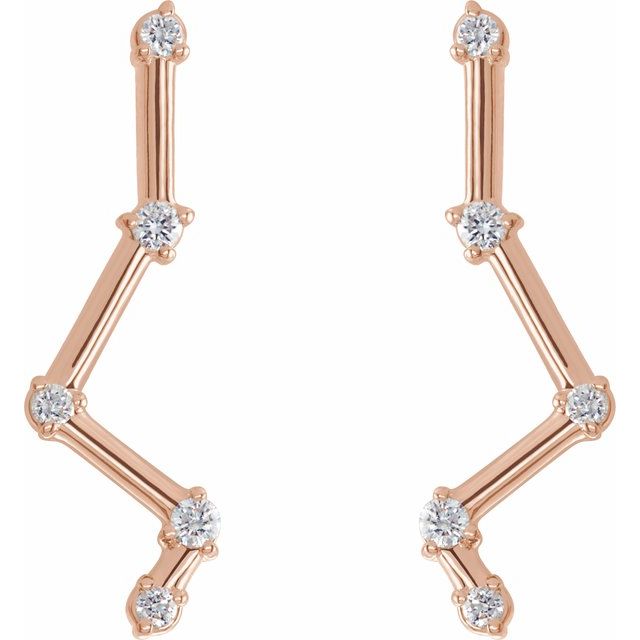 14K Rose 1/10 CTW Diamond Constellation Earring Climbers 2
