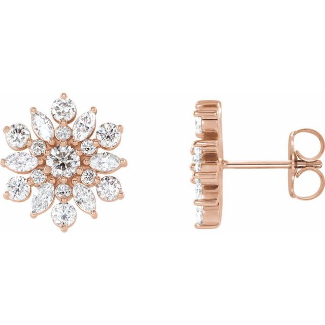 14K Rose 1 CTW Diamond Earrings 1