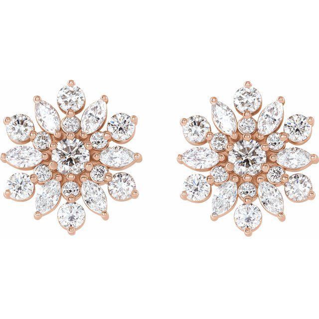 14K Rose 1 CTW Diamond Earrings 2