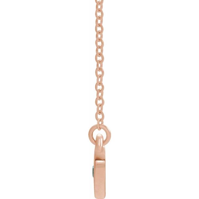 14K Rose Blue Zircon Heart 16" Necklace 2