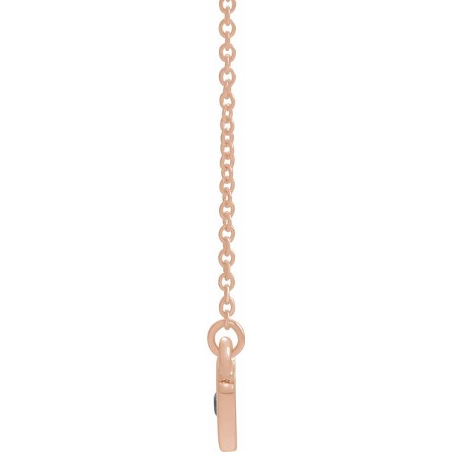14K Rose Blue Sapphire Heart 16" Necklace 2