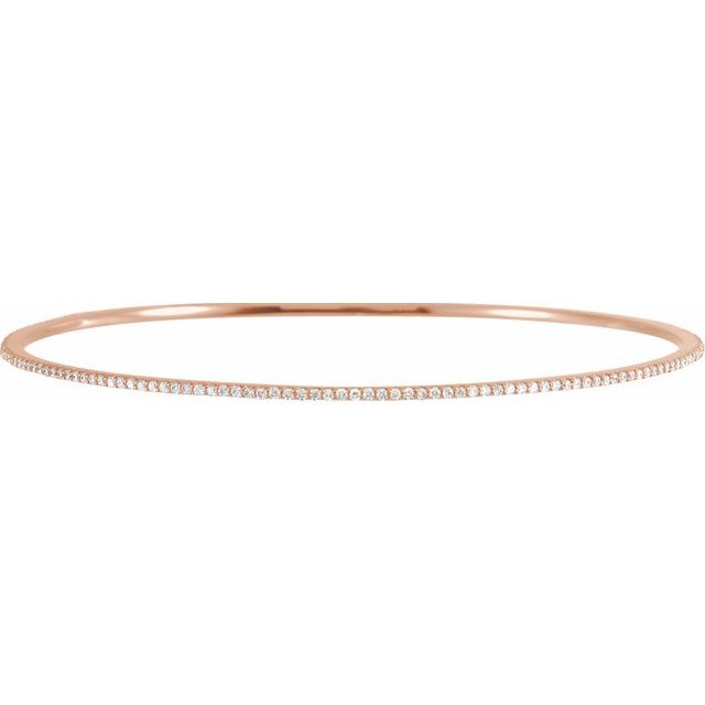 14K Rose 1 CTW Diamond Stackable Bangle 8" Bracelet 1