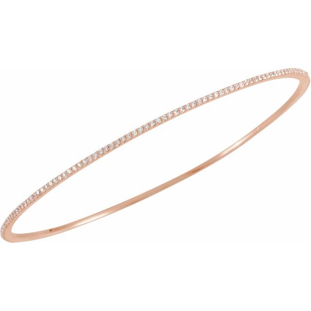 14K Rose 1 CTW Diamond Stackable Bangle 8" Bracelet 2
