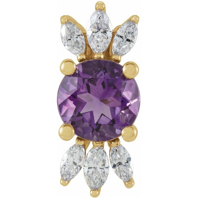 14K Yellow Amethyst & 1/4 CTW Diamond Pendant 1