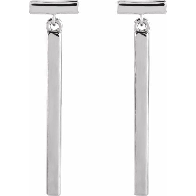 Sterling Silver Articulated Bar Earrings 2