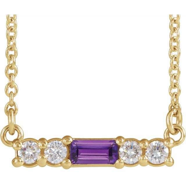 14K Yellow Amethyst & 1/5 CTW Diamond 18" Necklace 1