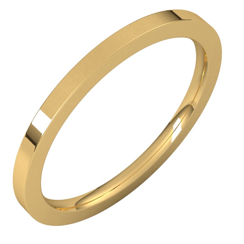 14k Yellow Gold Flat Comfort Fit Wedding Band Ring