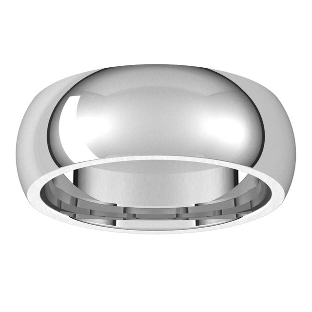 Sterling Silver 7 mm Half Round Comfort Fit Wedding Band 3