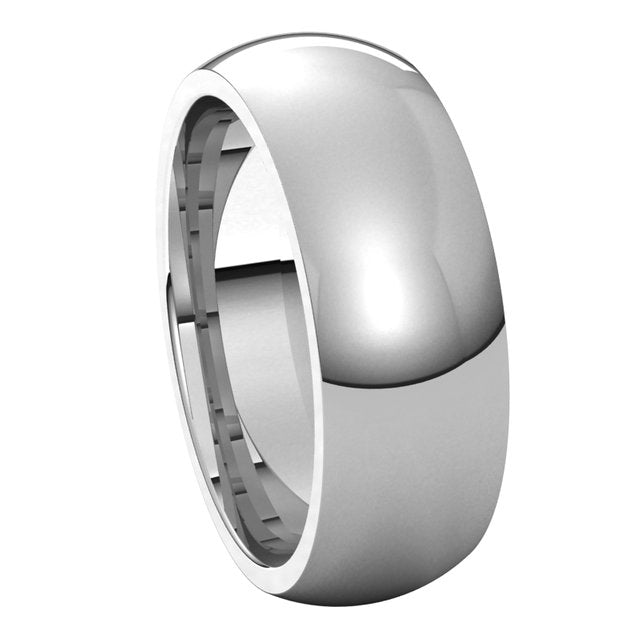 Sterling Silver 7 mm Half Round Comfort Fit Wedding Band 6