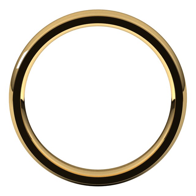 10K Yellow Gold 4 mm Half Round Edge Comfort Fit Wedding Band 2