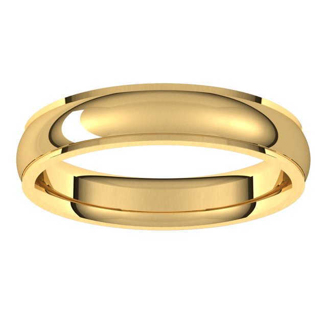 10K Yellow Gold 4 mm Half Round Edge Comfort Fit Wedding Band 3