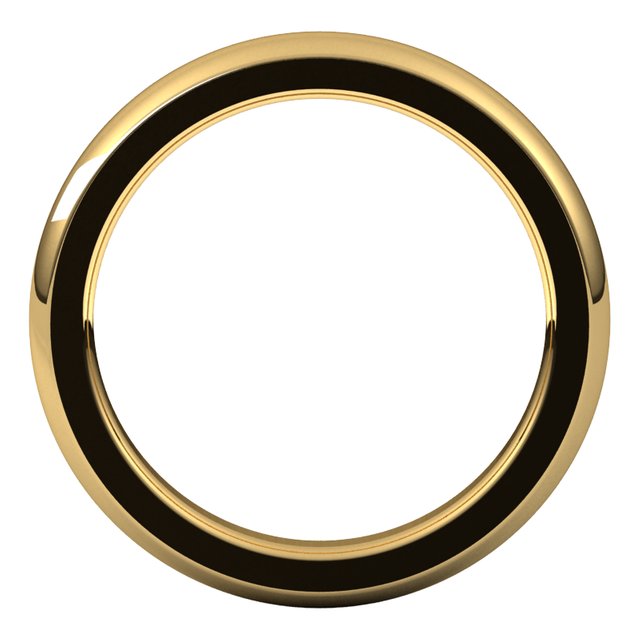 14K Yellow Gold 3 mm Half Round Comfort Fit Heavy Wedding Band 2