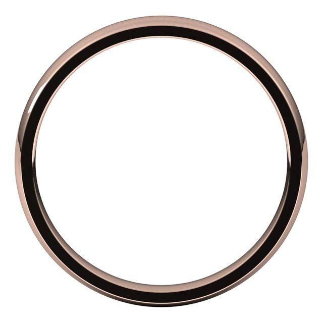 18K Rose Gold 3 mm Half Round Light Wedding Band 2