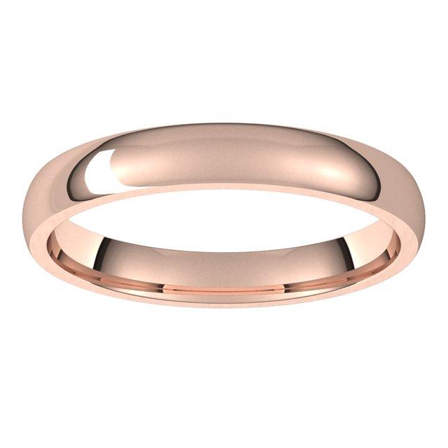 18K Rose Gold 3 mm Half Round Light Wedding Band 3