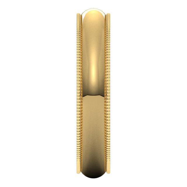 14K Yellow Gold 4 mm Milgrain Half Round Wedding Band 4