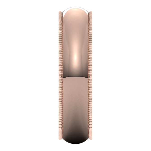 14K Rose Gold 5 mm Milgrain Half Round Wedding Band 4