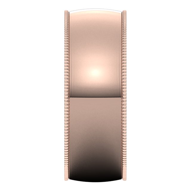 14K Rose Gold 7 mm Milgrain Half Round Comfort Fit Light Wedding Band 4