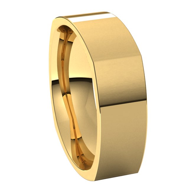 14K Yellow Gold 6 mm Square Comfort Fit Wedding Band 6