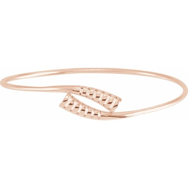 14K Rose 16.5 mm Bypass Bangle 7" Bracelet 1