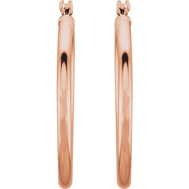 14K Rose Gold 25 mm Hoop Earrings