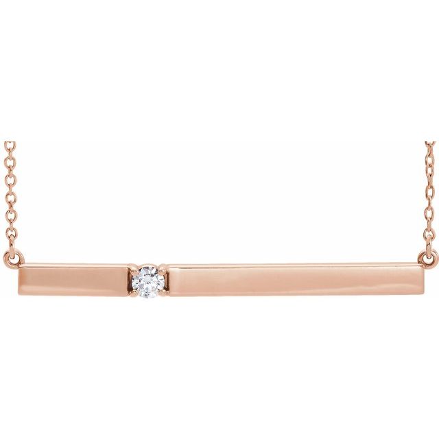 14K Rose 1/10 CTW Diamond Bar 17.5" Necklace 1