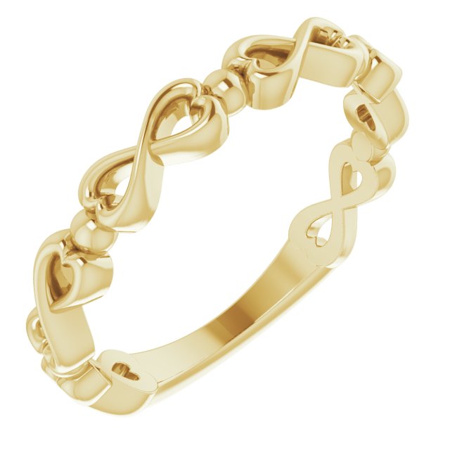 14K Yellow Infinity-Inspired Heart Ring 1
