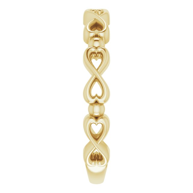 14K Yellow Infinity-Inspired Heart Ring 4