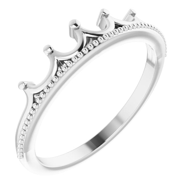 Platinum Stackable Crown Ring 1