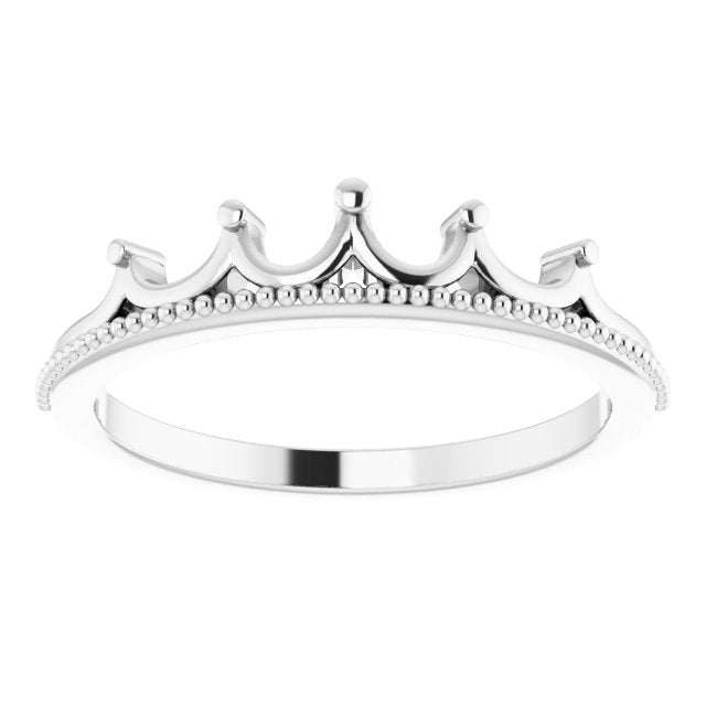 Platinum Stackable Crown Ring 3