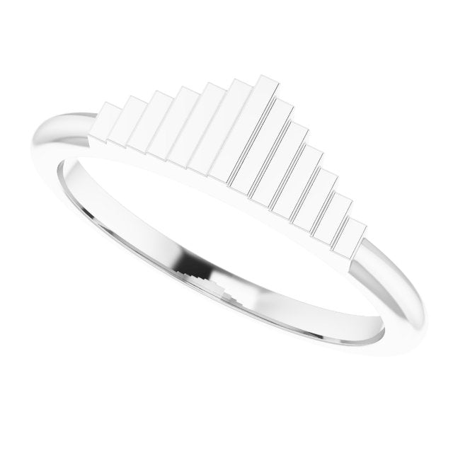 Platinum Geometric Stackable Ring 5