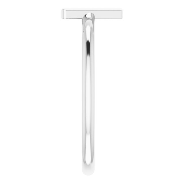 14K White Initial A Ring 4
