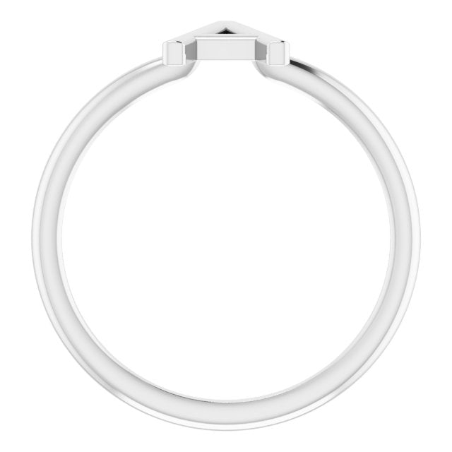 14K White Initial A Ring 2