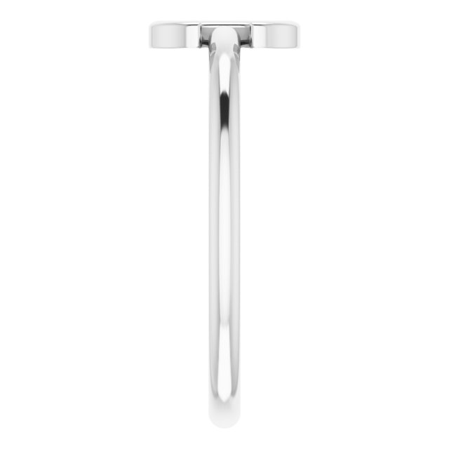 14K White Initial C Ring 4