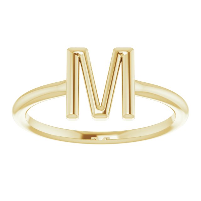 14K Yellow Initial M Ring 3